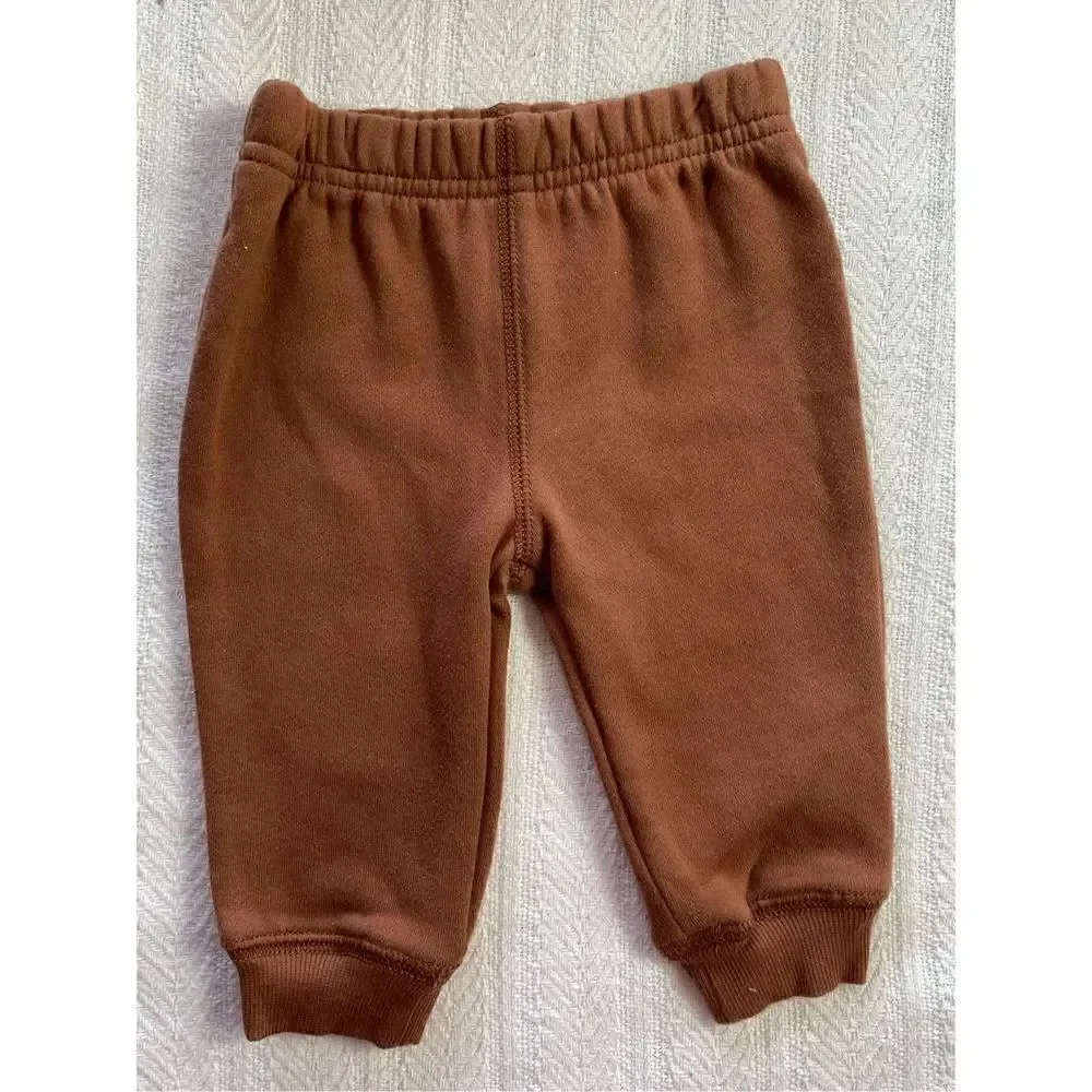 CARTER’S BABY BOY 6M Moose Fuzzy Pullover Sweatshirt & Jogger Pants Set